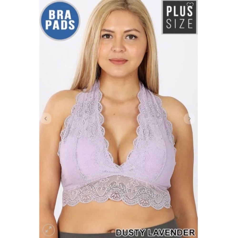 Plus Size Bralette Lace Halter Top